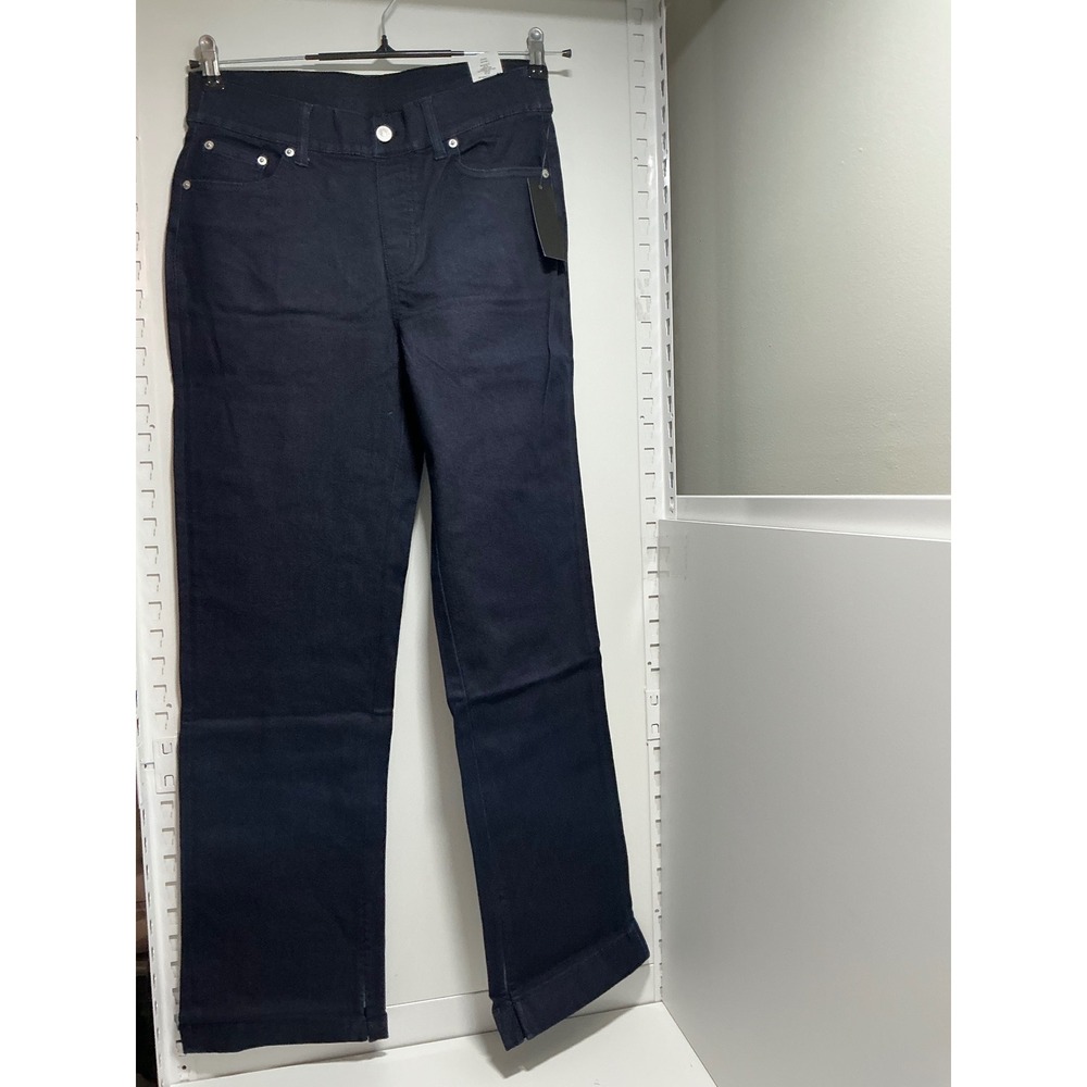 M&Co Womens Straight Leg Dark Wash Indigo Denim Jeans Size 10 High Rise 3248